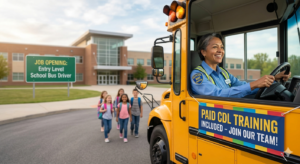 entry level school bus driver job with paid training